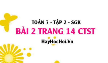Bài 2 trang 14 Toán 7 Tập 2 Chân trời sáng tạo